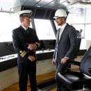 14 April: The Crown Prince visits Dubai. Here, he is given a tour of the Norwegian seismic vessel Polarcus Asima, built i Dubai (Photo: Lise Åserud, Scanpix)